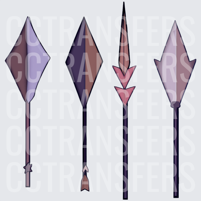 Four Fantasy Arrows Purple Mauve Weapon Set (DTF)