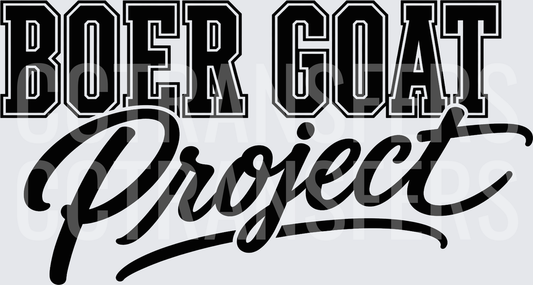 Boer Goat Project Bold Varsity Script Lettering (DTF)