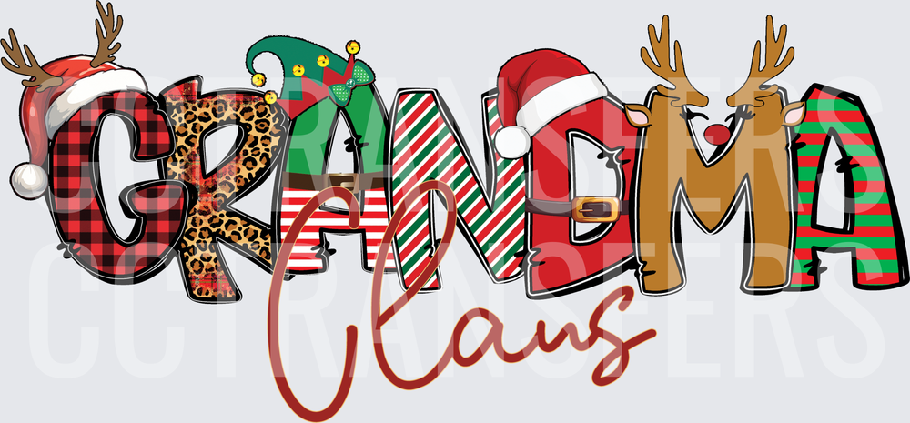 Grandma Claus Christmas Holiday Letter Design (DTF)