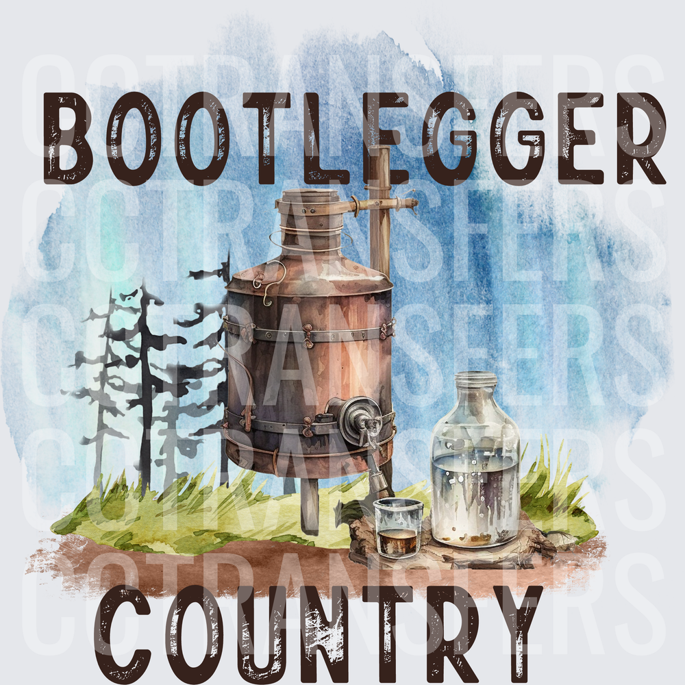 Bootlegger Country Moonshine Still Watercolor (DTF)