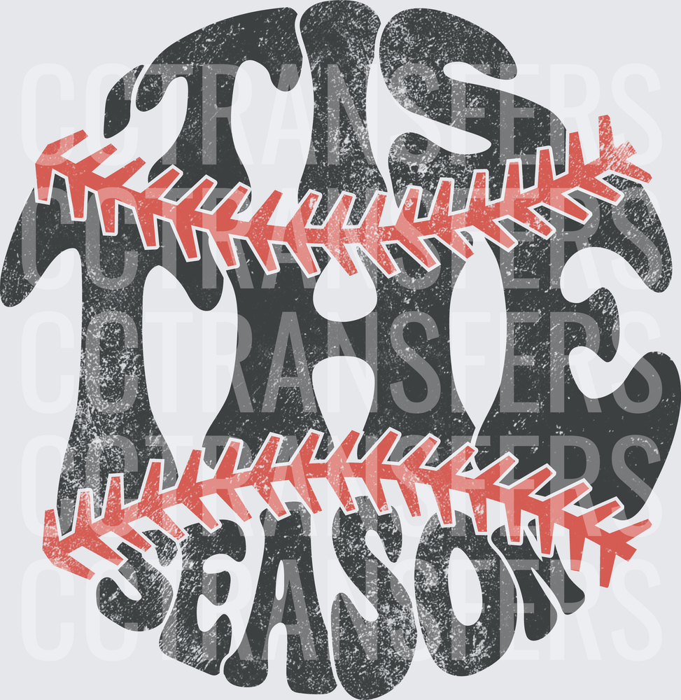 Tis The Season Baseball Lace Distressed Circular (DTF)