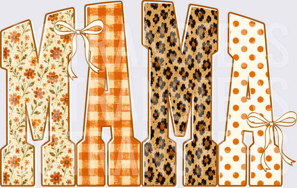 Mama Mixed Pattern Floral Plaid Leopard Polka Dot (DTF)