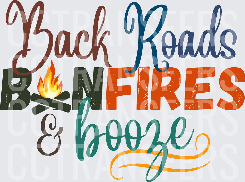 Back Roads Bonfires & Booze Campfire Script (DTF)