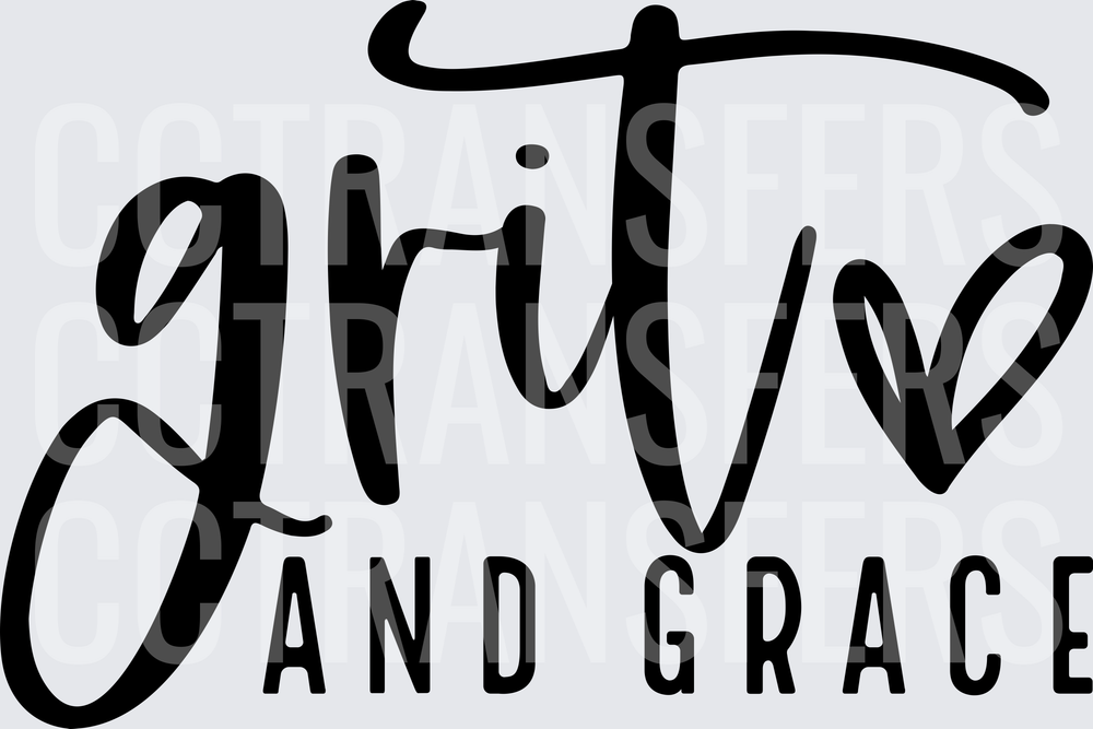 Grit and Grace Heart Script Lettering (DTF)