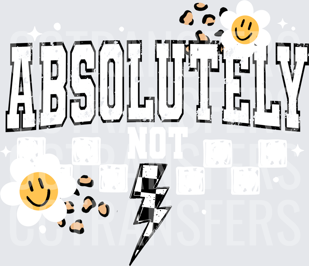 Absolutely Smiley Face Leopard Checkered Lightning Bolt (DTF)
