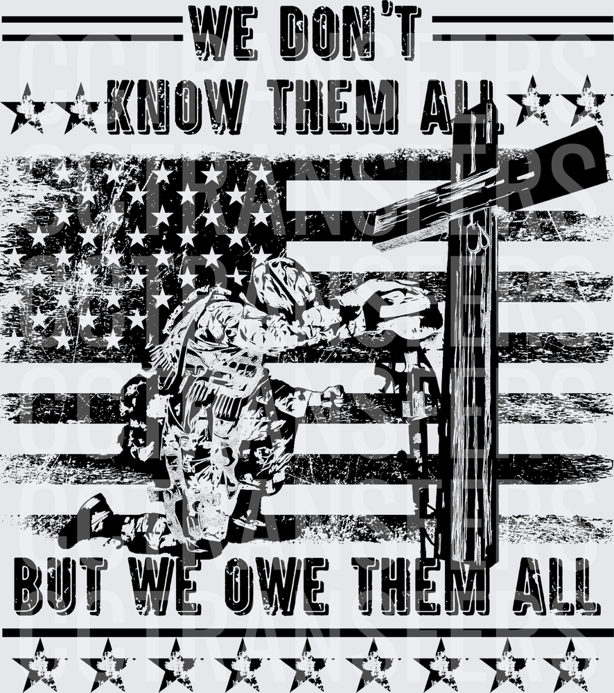 We Don't Know Them All But We Owe Them All Soldier (DTF)