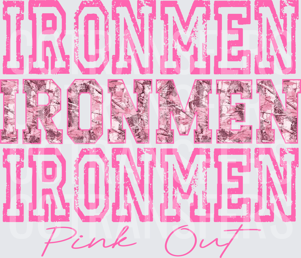 Ironmen Pink Out Triple Stack Pink Camo Varsity (DTF)