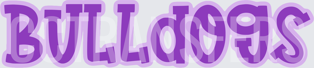 Purple Bulldogs Bold Bubble Letter Text (DTF)