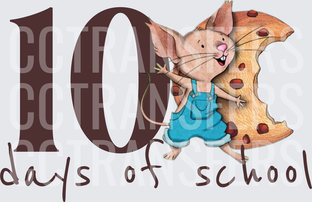 10 Days of School Happy Mouse with Cookie (DTF)