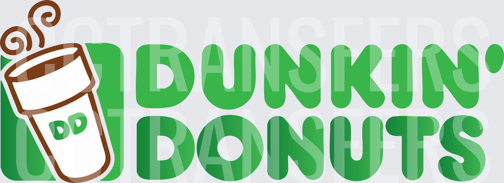 Green Coffee Cup Logo  Bold Text Design (DTF)