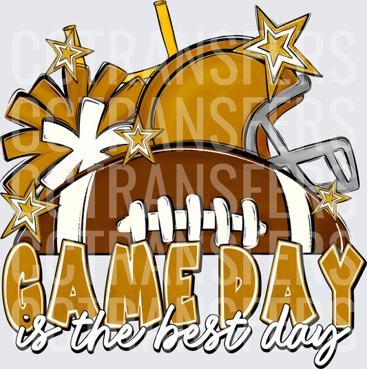 Game Day Is The Best Day Football Helmet Pom Pom Stars (DTF)