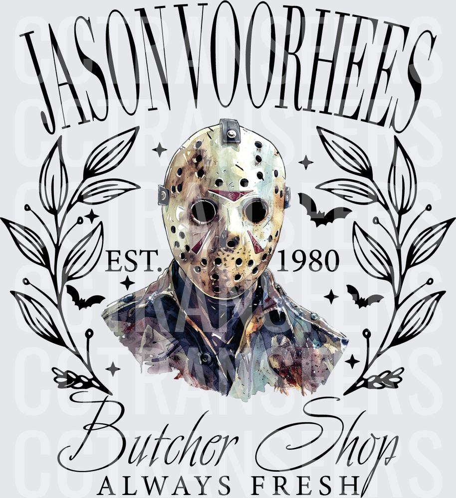 Jason Voorhees Butcher Shop Est 1980 Horror (DTF)