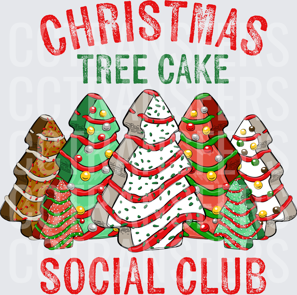 Christmas Tree Cake Social Club Holiday Snack Cakes (DTF)