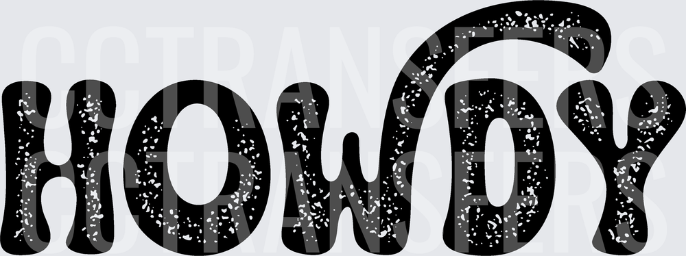 Howdy Bold Retro Distressed Lettering (DTF)