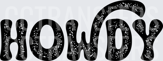 Howdy Bold Retro Distressed Lettering (DTF)