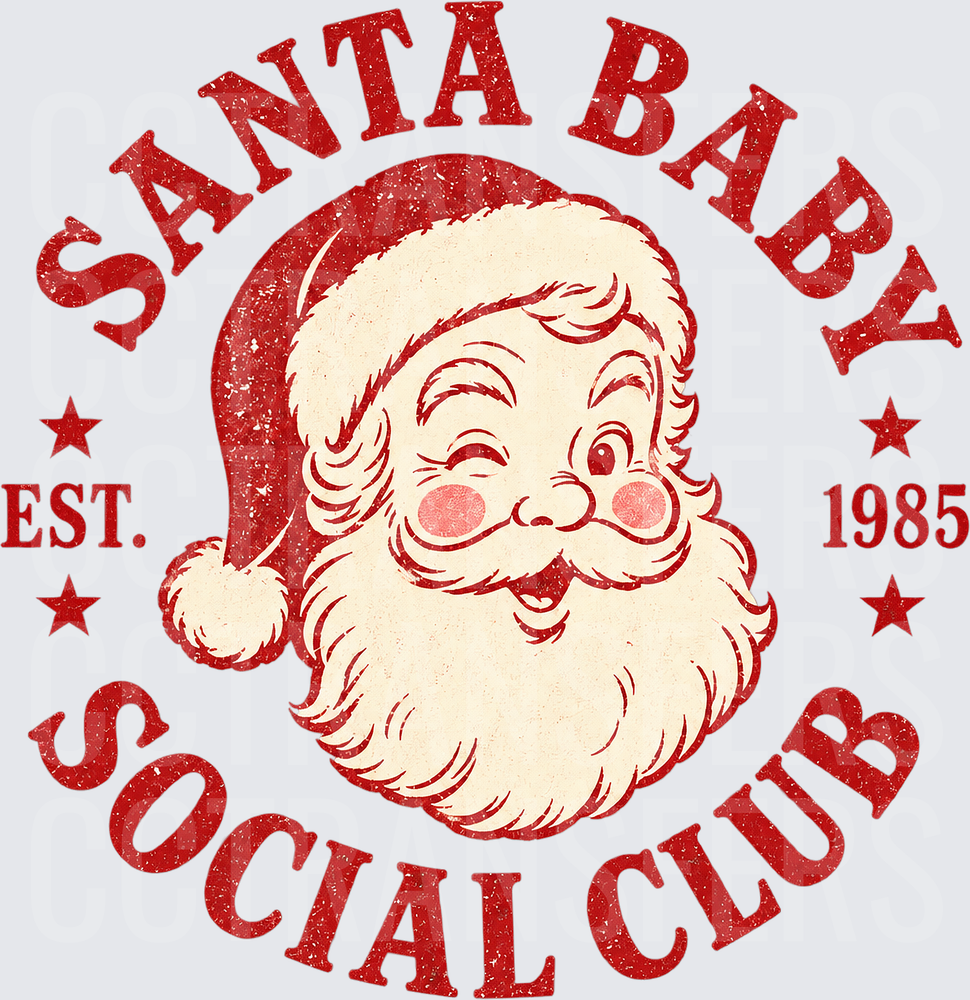 Santa Baby Social Club Est. 1985 Retro Santa (DTF)