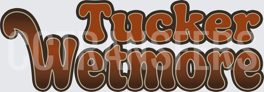 Tucker Wetmore Retro Brown Groovy Text Logo (DTF)