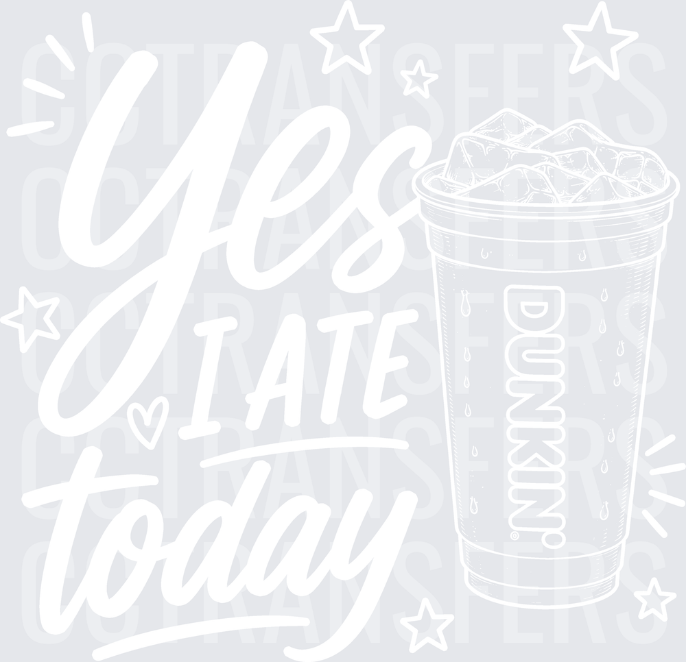 Bold White Graphic Design on Blank Background (DTF)