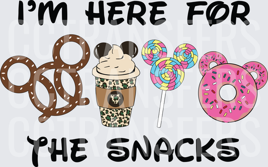 I'm Here For The Snacks Mouse Ear Treats (DTF)