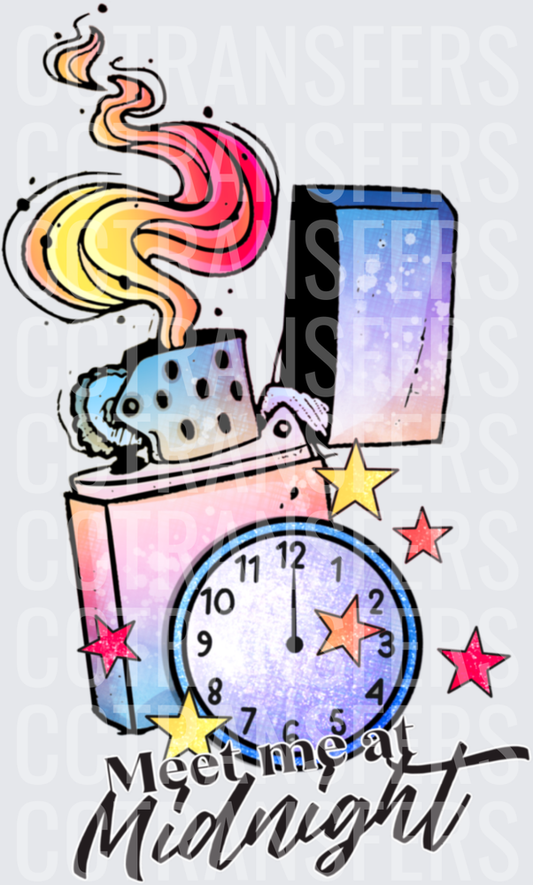 Meet Me At Midnight Lighter Clock Stars (DTF)