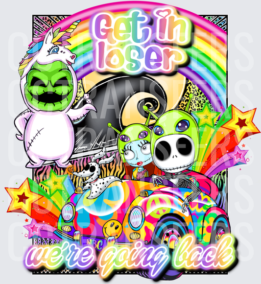 Nightmare Before Christmas Get In Loser Rainbow Ride (DTF)