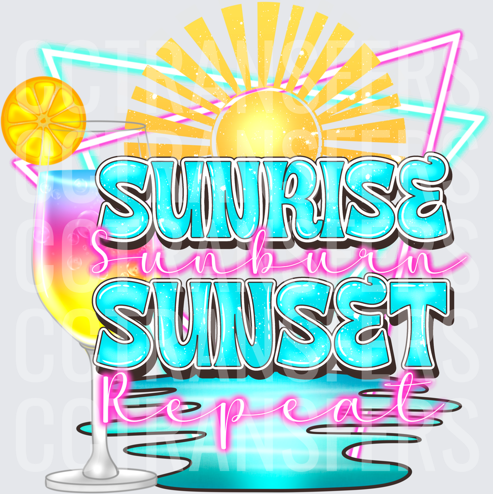 Sunrise Sunburn Sunset Repeat Tropical Cocktail (DTF)