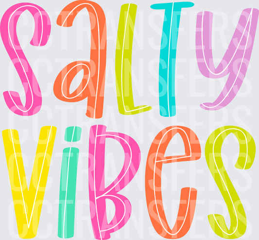 Salty Vibes Colorful Bold Typography (DTF)