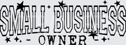 Small Business Owner Bold Varsity Stars Typography (DTF)