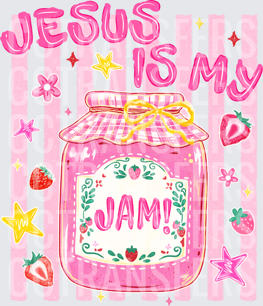Jesus Is My Jam Strawberry Preserve Jar Christian (DTF)