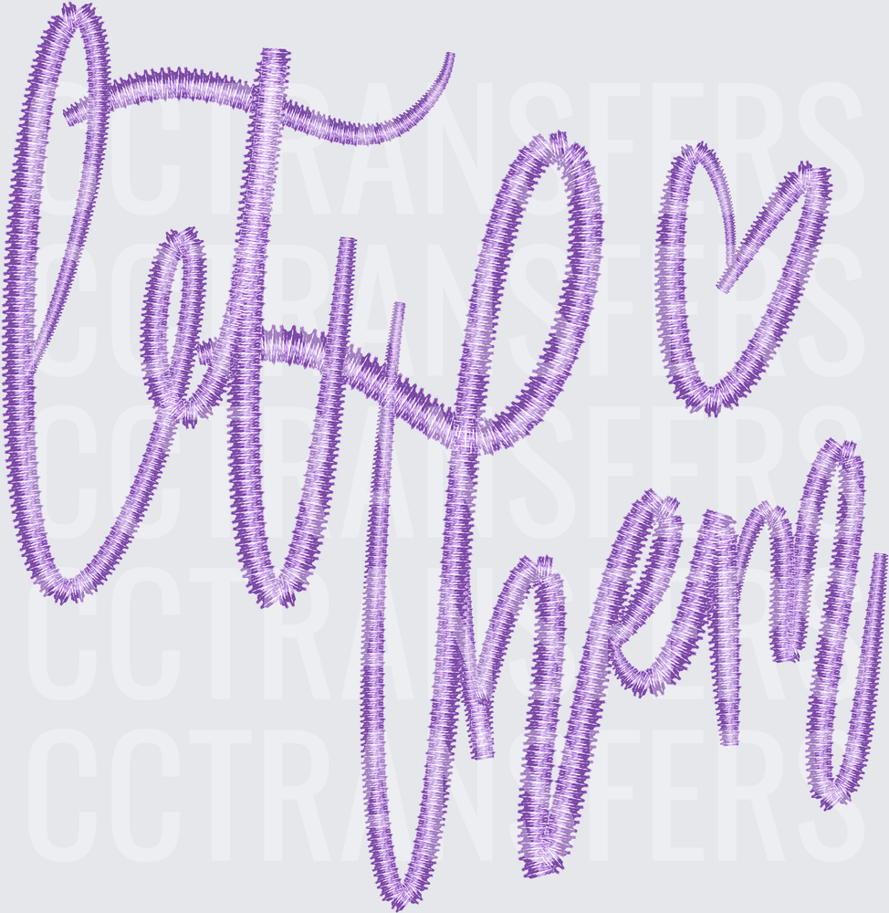 Letpe Them Embroidery Style Purple Script (DTF)