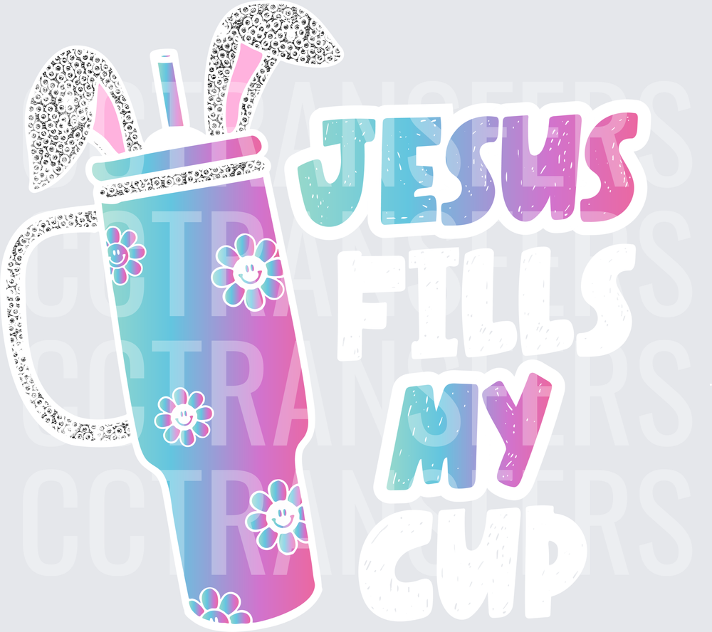 Jesus My Pastel Tumbler Smiley Daisy Bunny Ears (DTF)