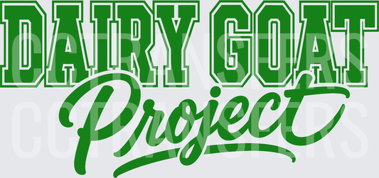 Dairy Goat Project Green Varsity Script Lettering (DTF)