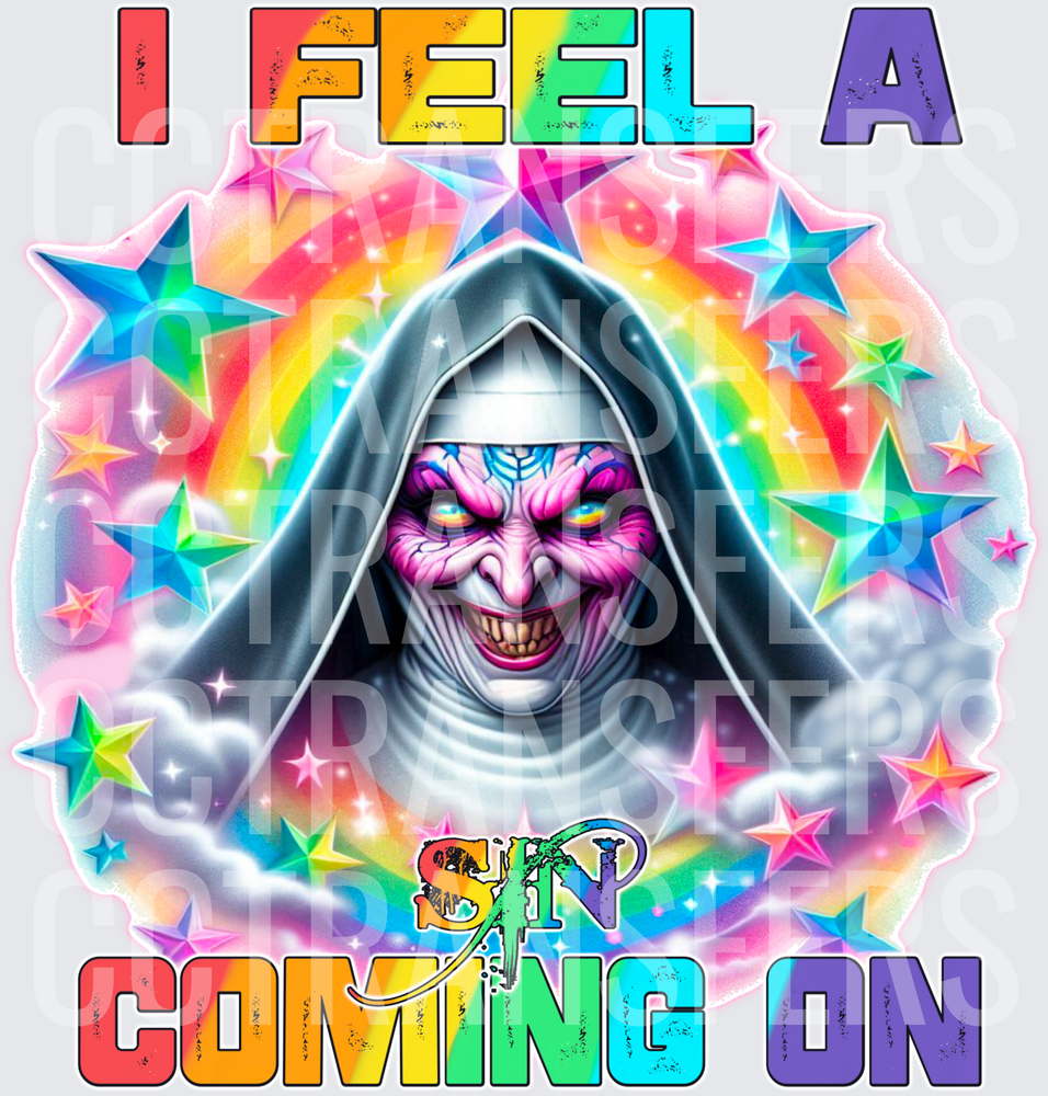 I Feel A Sin Coming On Evil Nun Rainbow Stars (DTF)