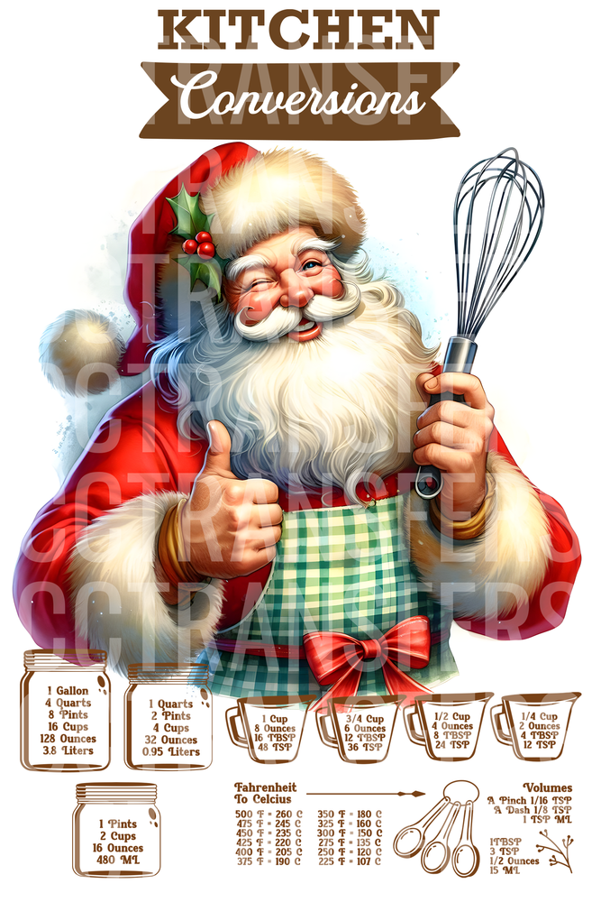 Kitchen Conversions Christmas Santa Claus Baker Whisk (DTF)