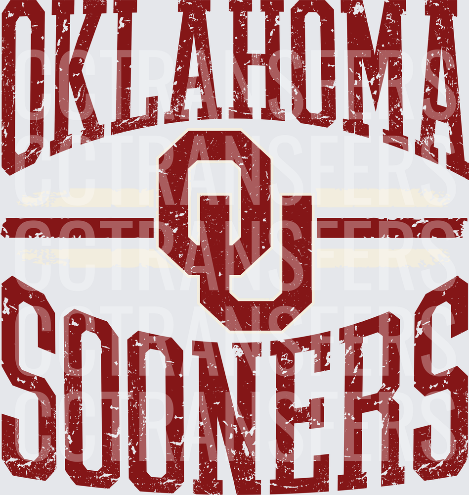 Distressed Crimson Arched State Football Fan Logo (DTF)