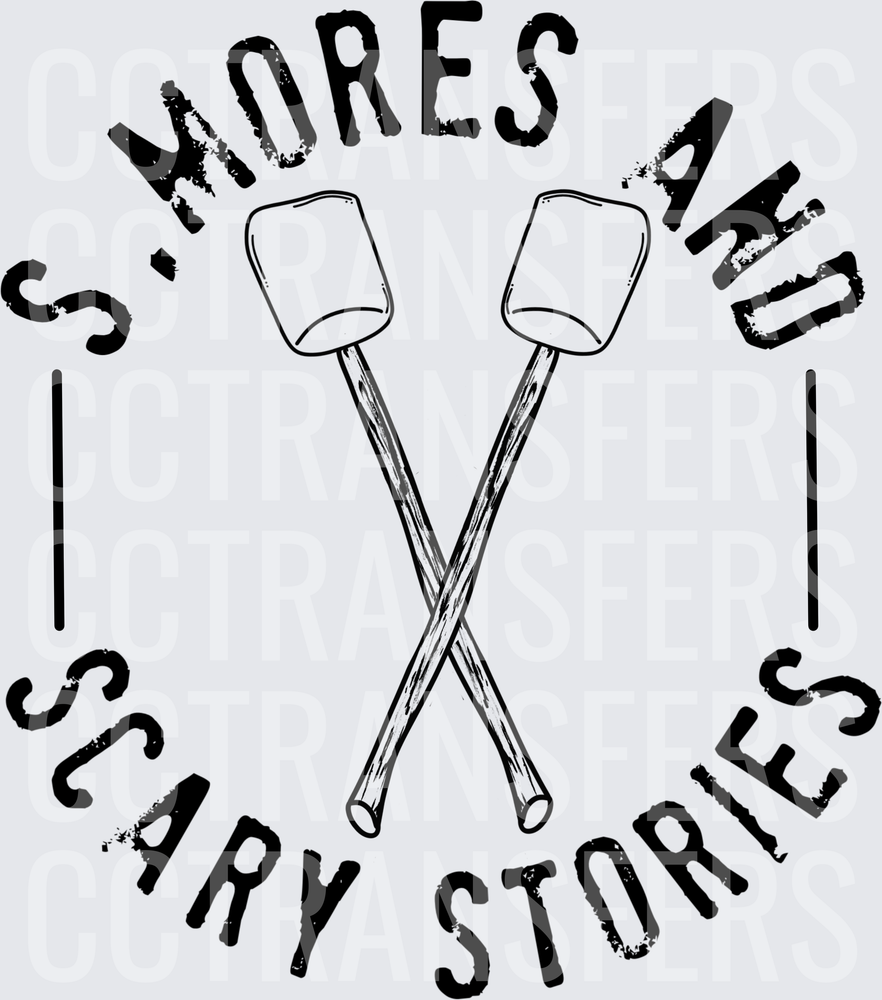 S'mores and Scary Stories Crossed Marshmallow Sticks (DTF)