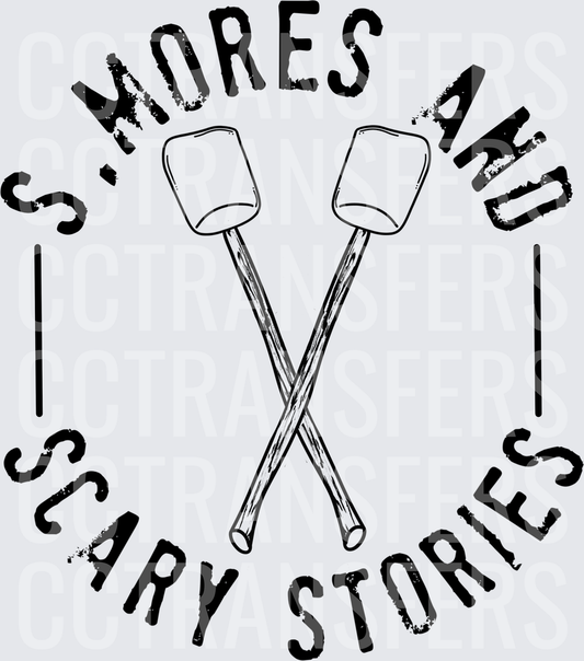 S'mores and Scary Stories Crossed Marshmallow Sticks (DTF)