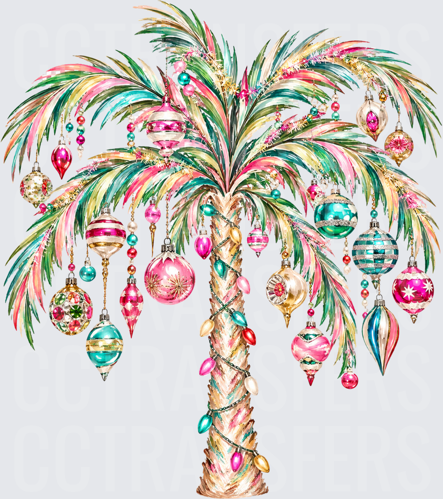 Tropical Palm Tree Holiday Ornaments Christmas Lights (DTF)