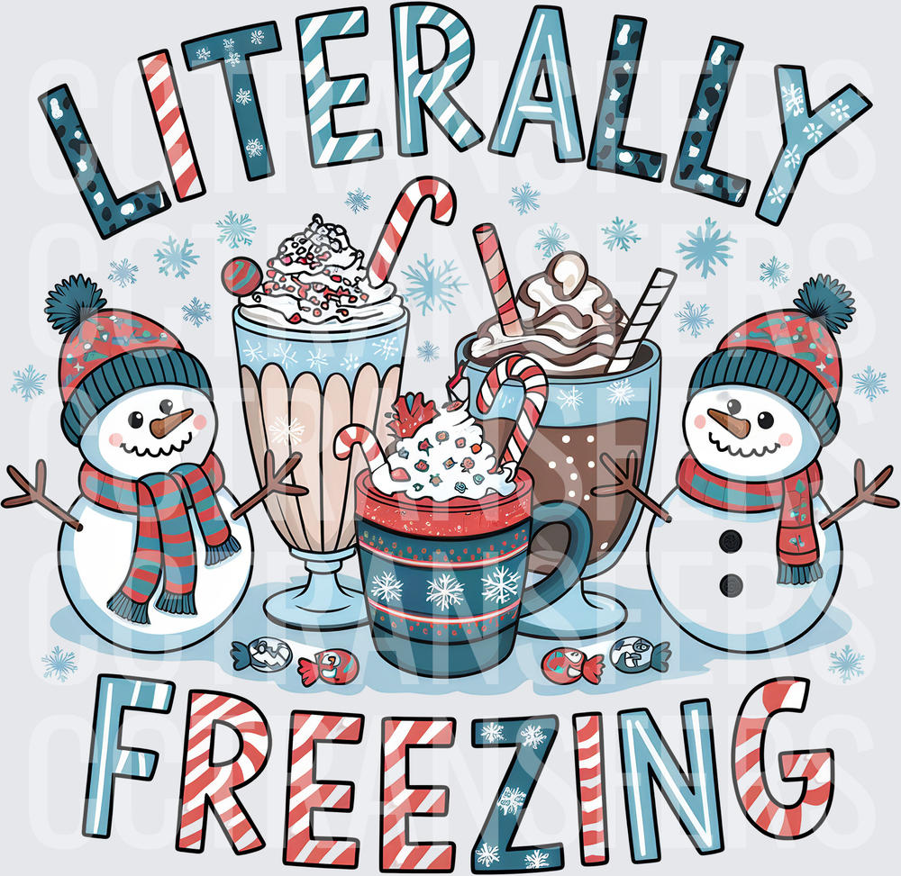 Literally Freezing Snowmen Hot Cocoa Winter (DTF)