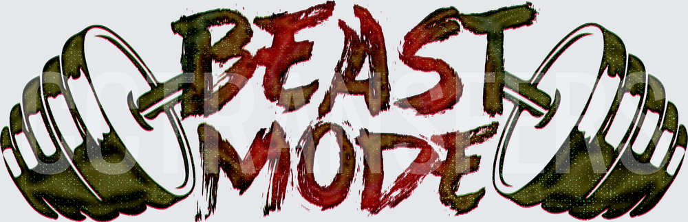 Beast Mode Barbell Dumbbell Grunge Gym Graphic (DTF)