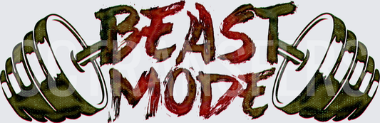 Beast Mode Barbell Dumbbell Grunge Gym Graphic (DTF)