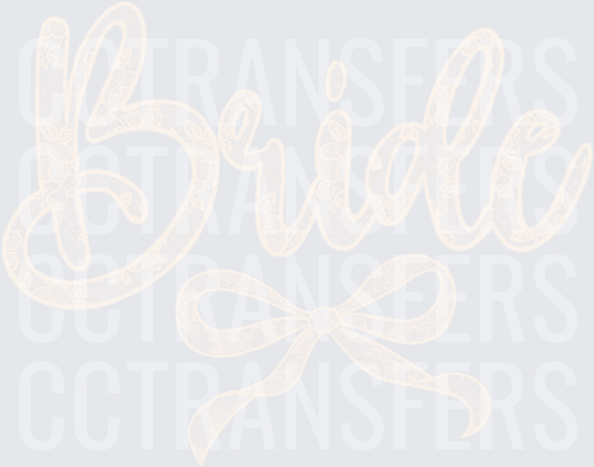 Bride Script with Decorative Bow Accent (DTF)