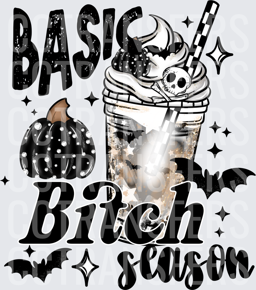 Basic Bitch Season Halloween Pumpkin Spice Frappuccino (DTF)