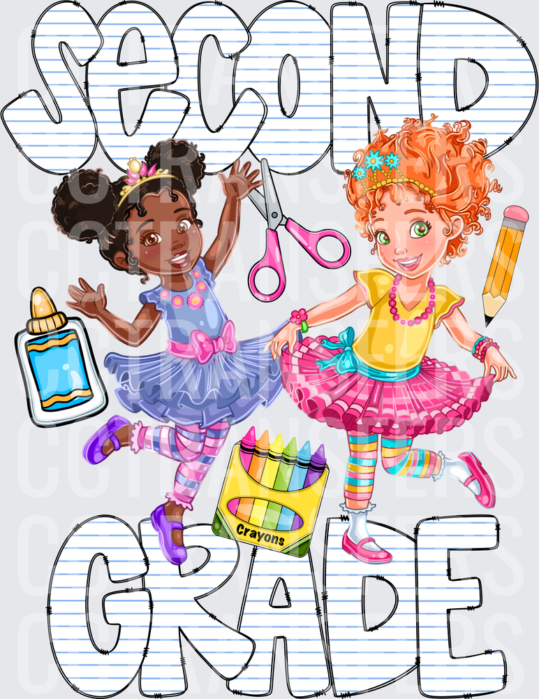 Second Grade Fancy Girls School Supplies (DTF)
