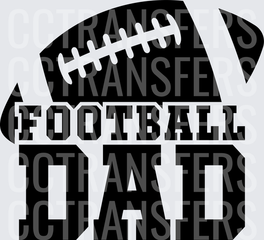 Football Dad Graphic with Bold Text and Gridiron Ball (DTF)