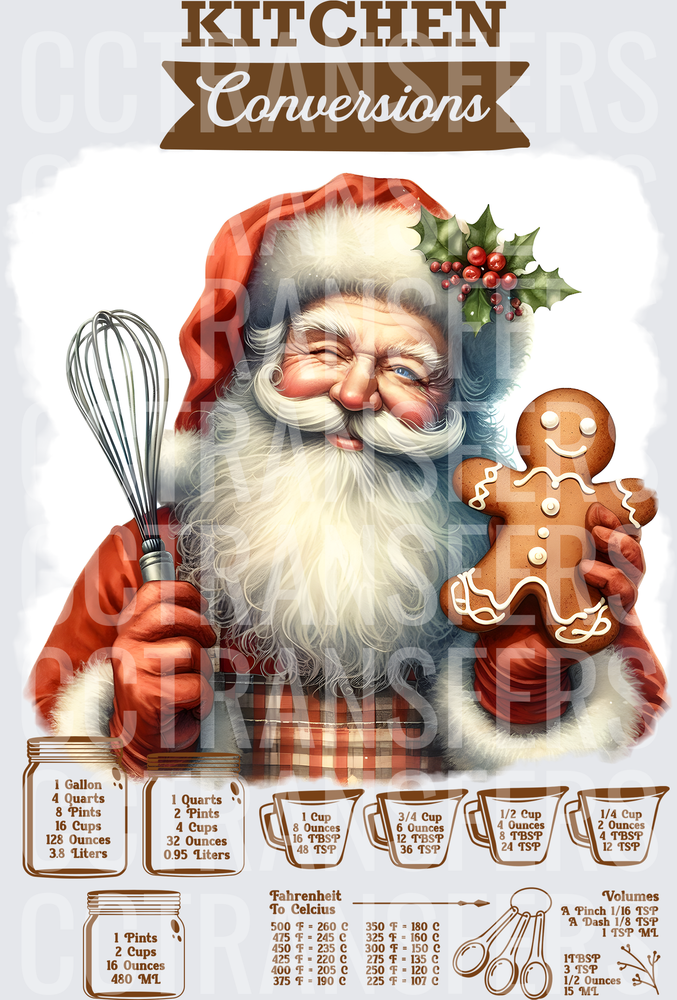 Kitchen Conversions Christmas Santa Baking Gingerbread (DTF)