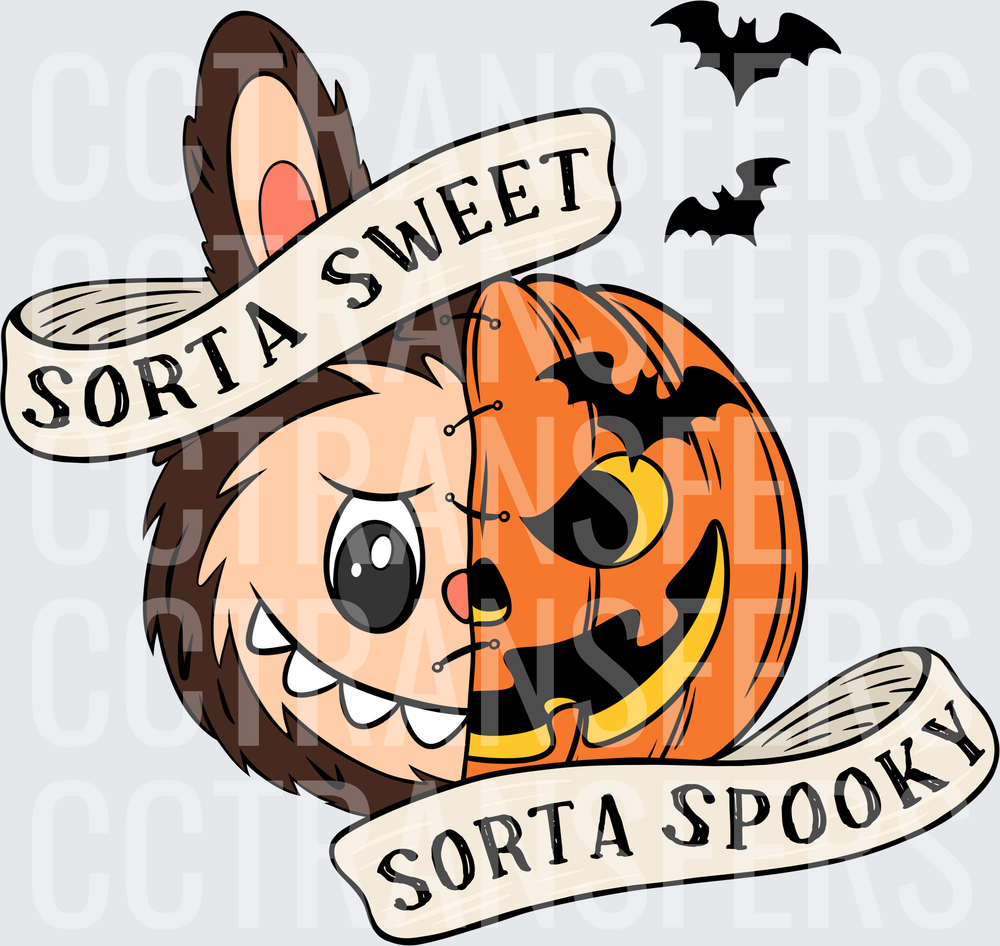 Sorta Sweet Sorta Spooky Half Creature Half Jack-O-Lantern (DTF)