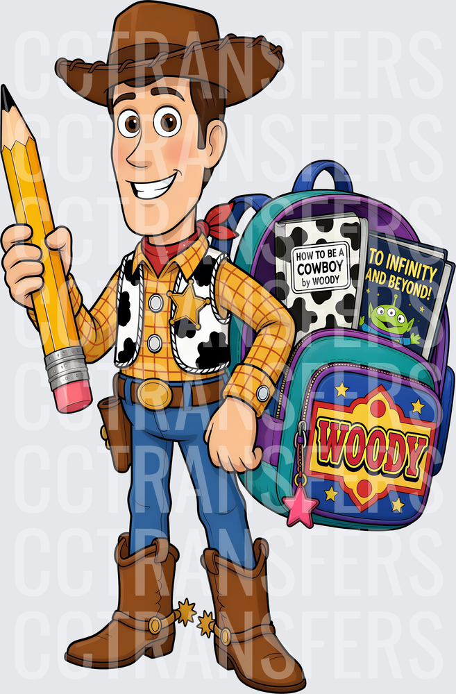 Cowboy Sheriff Boy Back To School Pencil Backpack (DTF)
