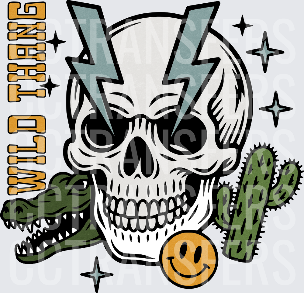 Wild Thing Girl Gang Skull Lightning Bolt Gator Cactus (DTF)