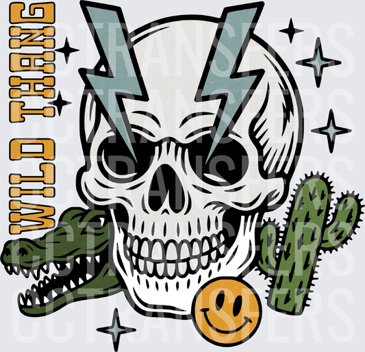 Wild Thing Girl Gang Skull Lightning Bolt Gator Cactus (DTF)